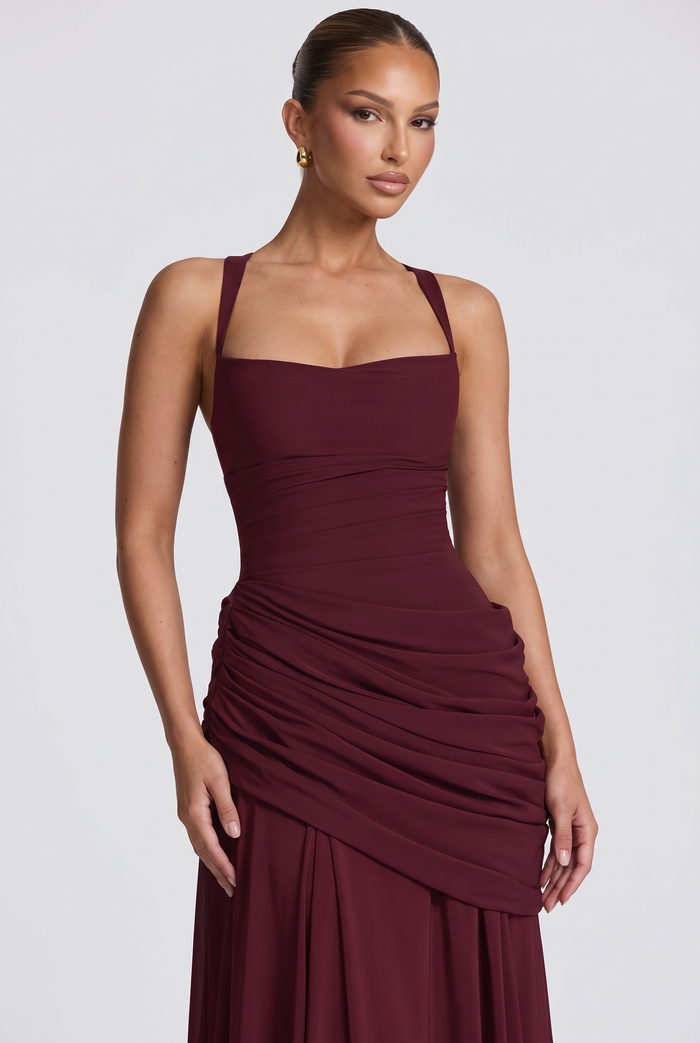 Sura Maxi Dress - Cherry Lacquer