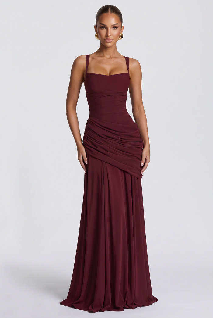 Sura Maxi Dress - Cherry Lacquer