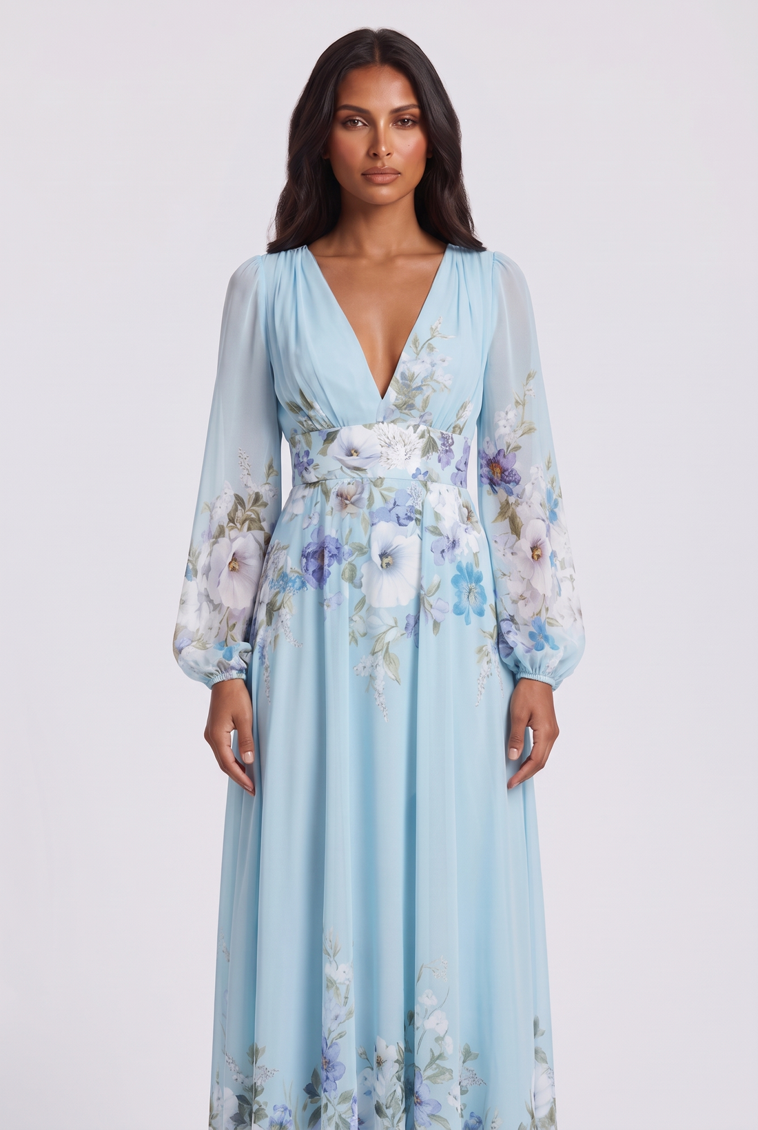 Azura Maxi Dress - Sky Blue