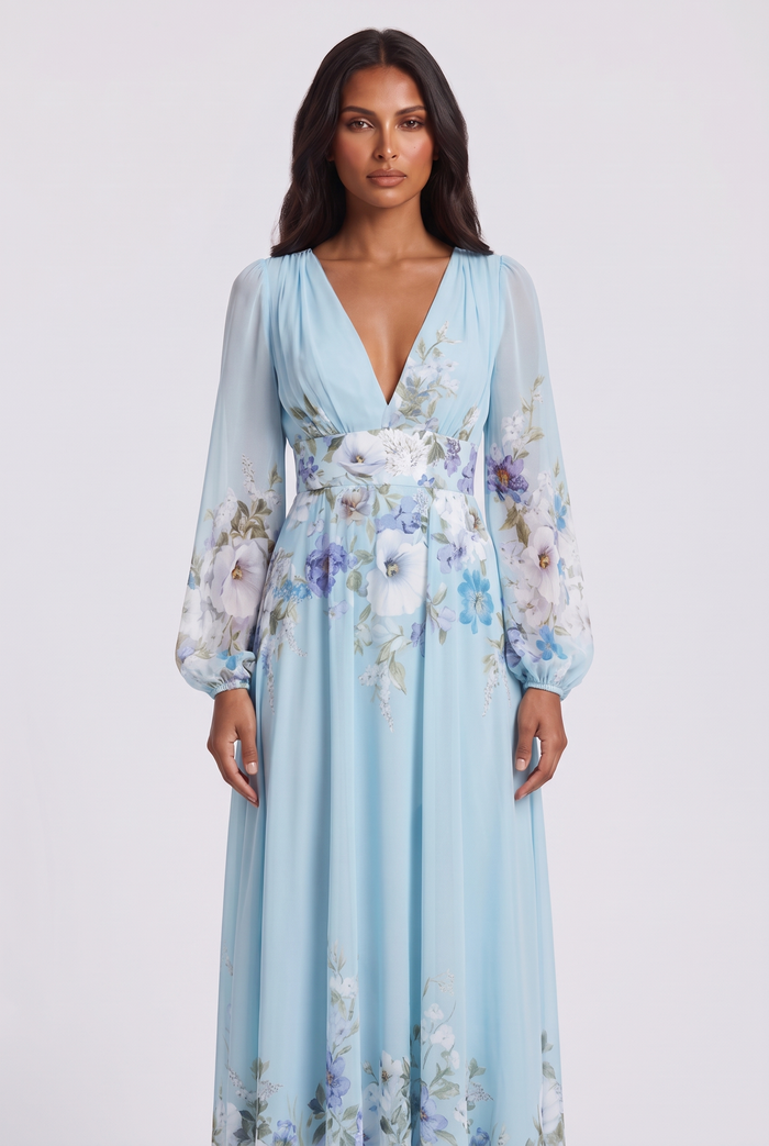 Azura Maxi Dress - Sky Blue