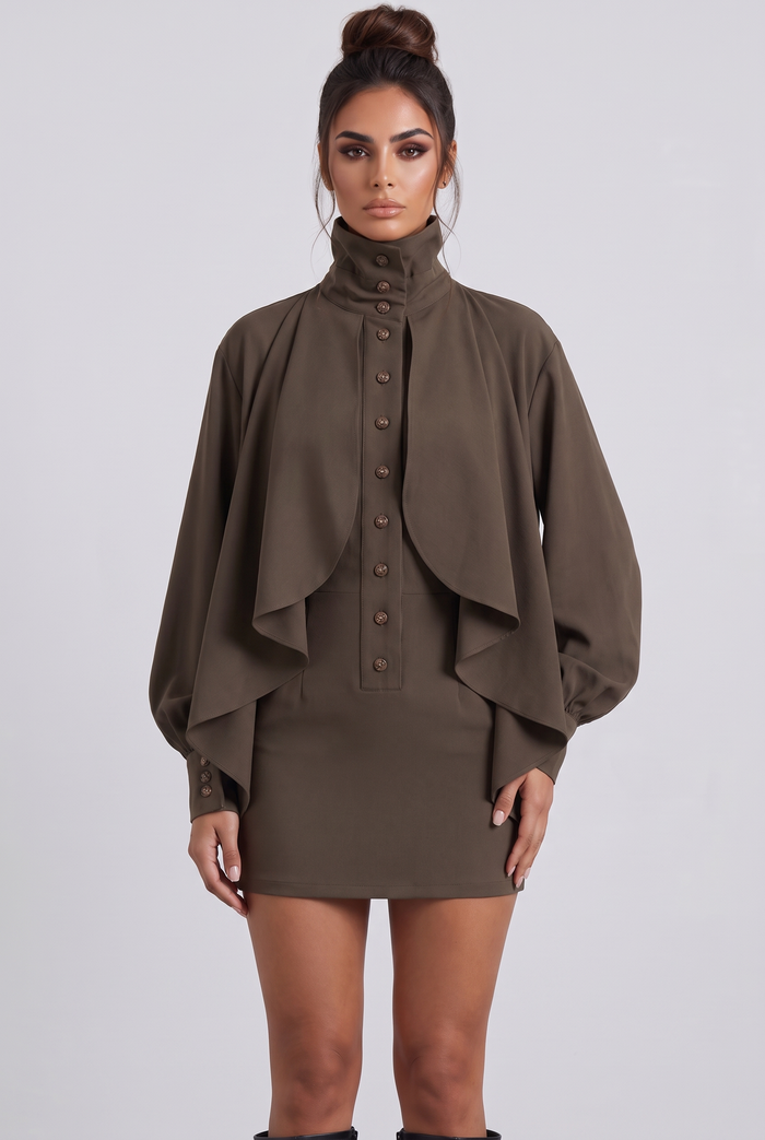 Capucine Mini Dress - Khaki
