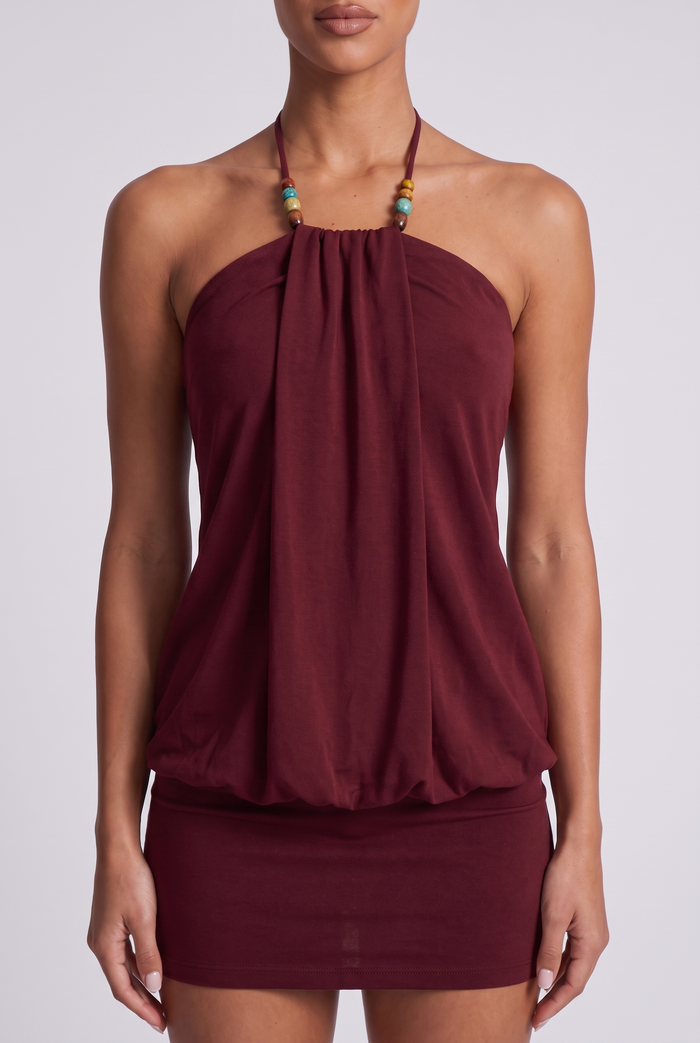 Talia Mini Dress - Burgundy