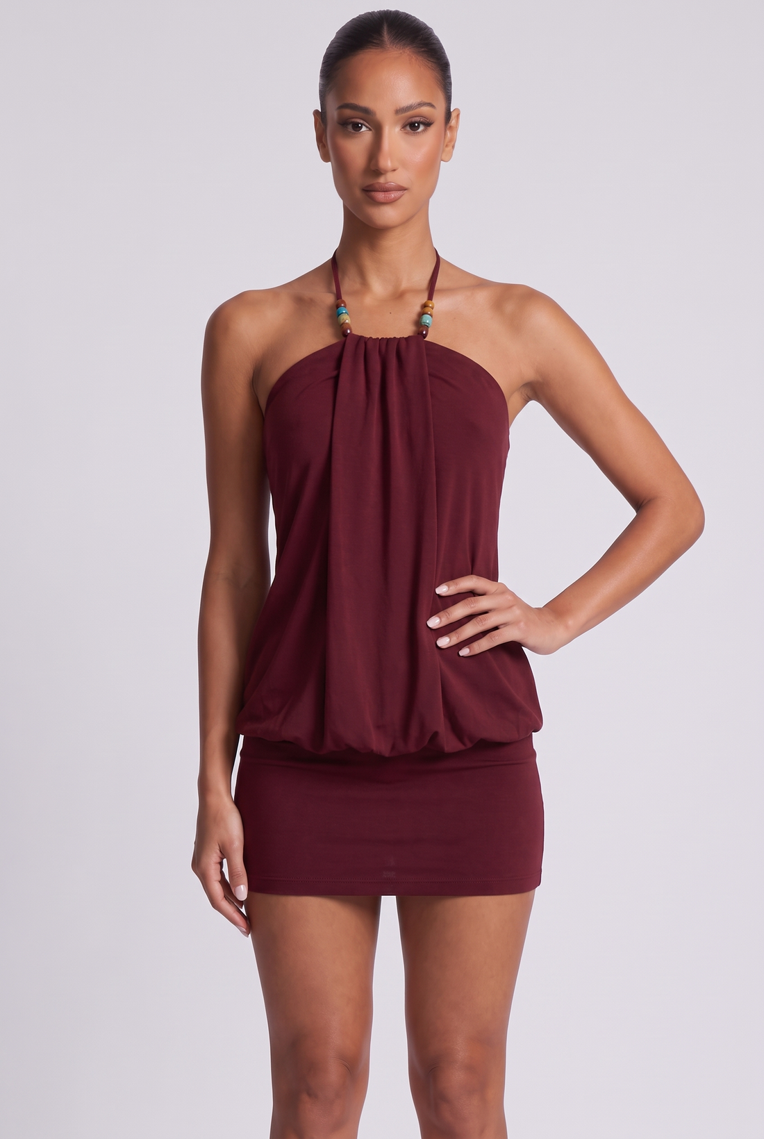 Talia Mini Dress - Burgundy