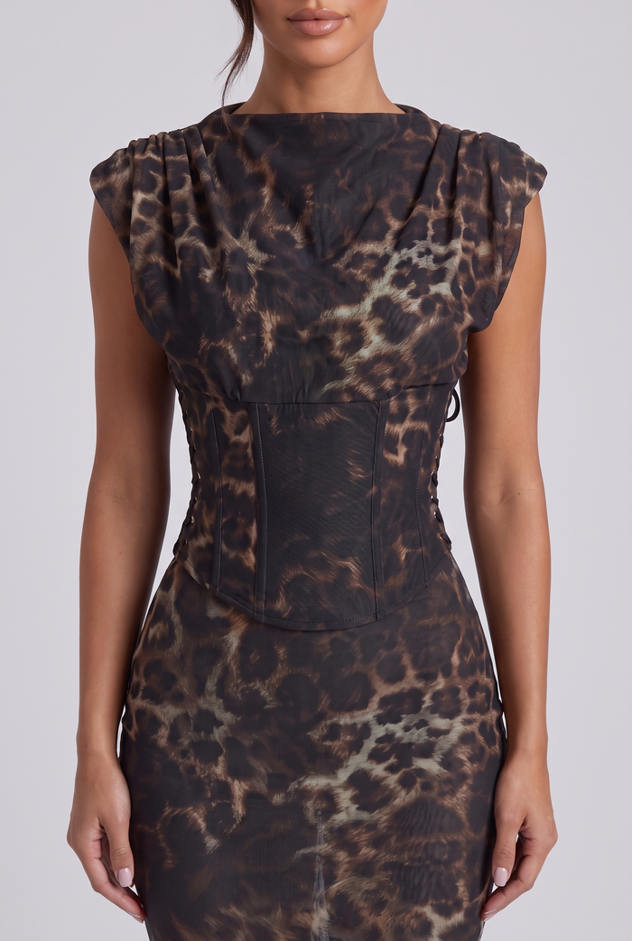 Brielle Maxi Dress - Leopard Print