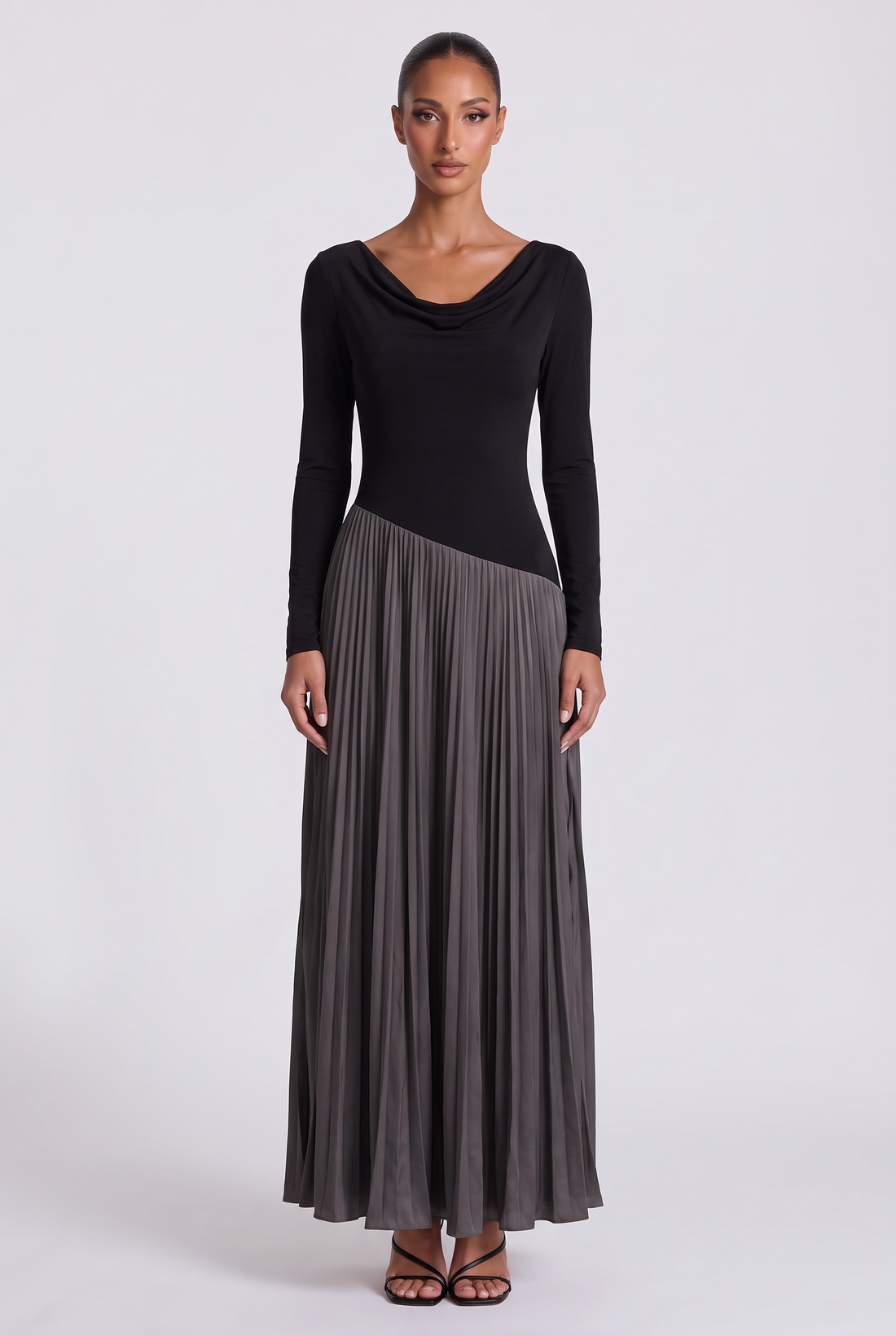Ombeline Maxi Dress - Black & Grey