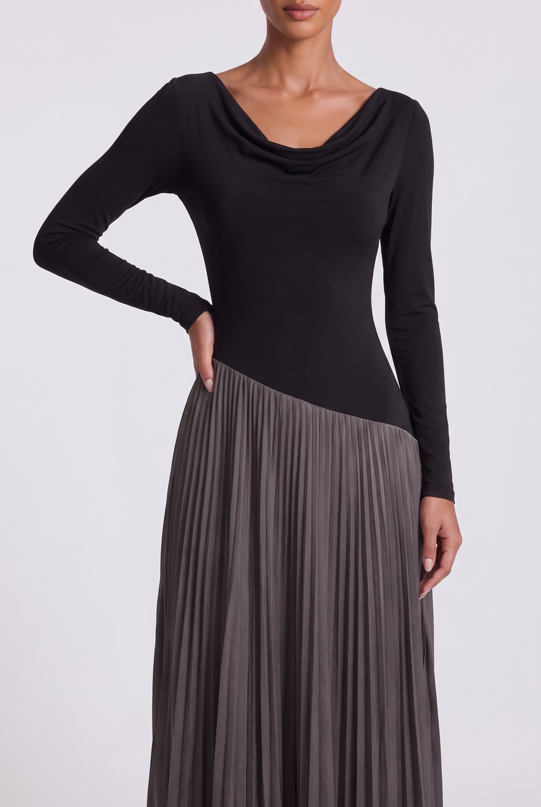 Ombeline Maxi Dress - Black & Grey