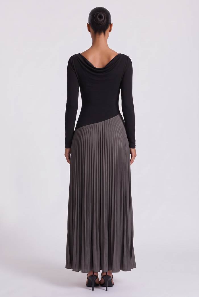 Ombeline Maxi Dress - Black & Grey