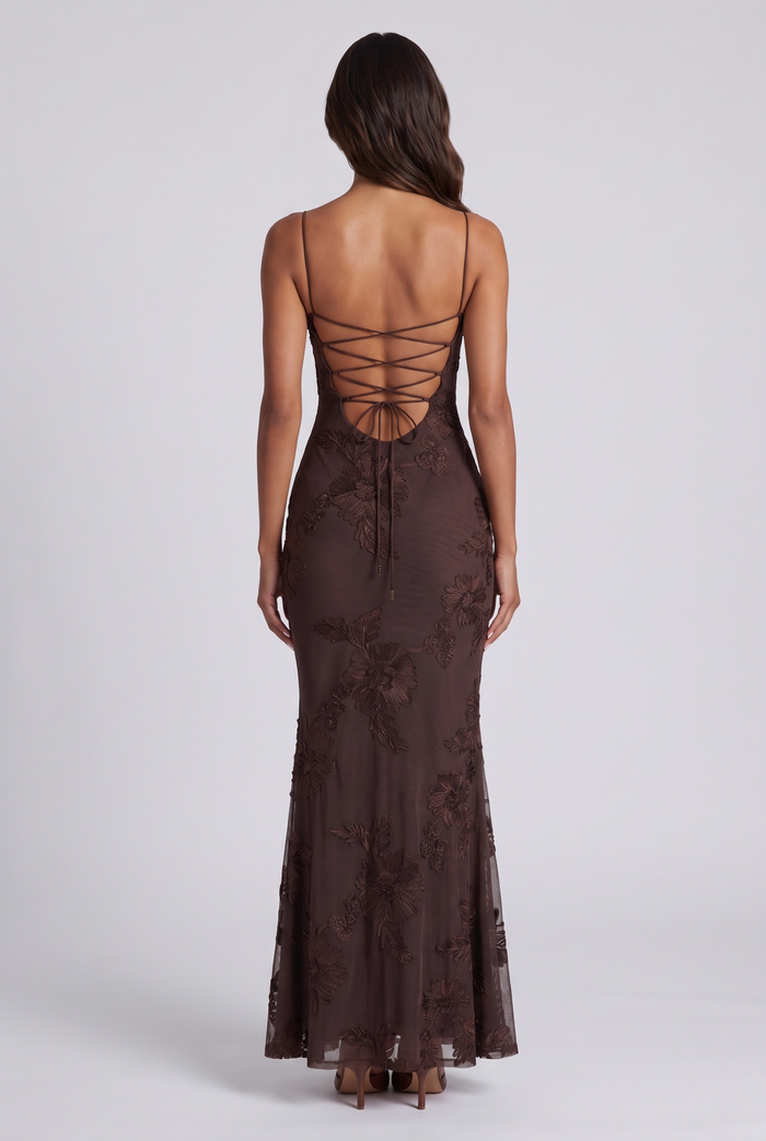 Rosalie Maxi Dress - Brown