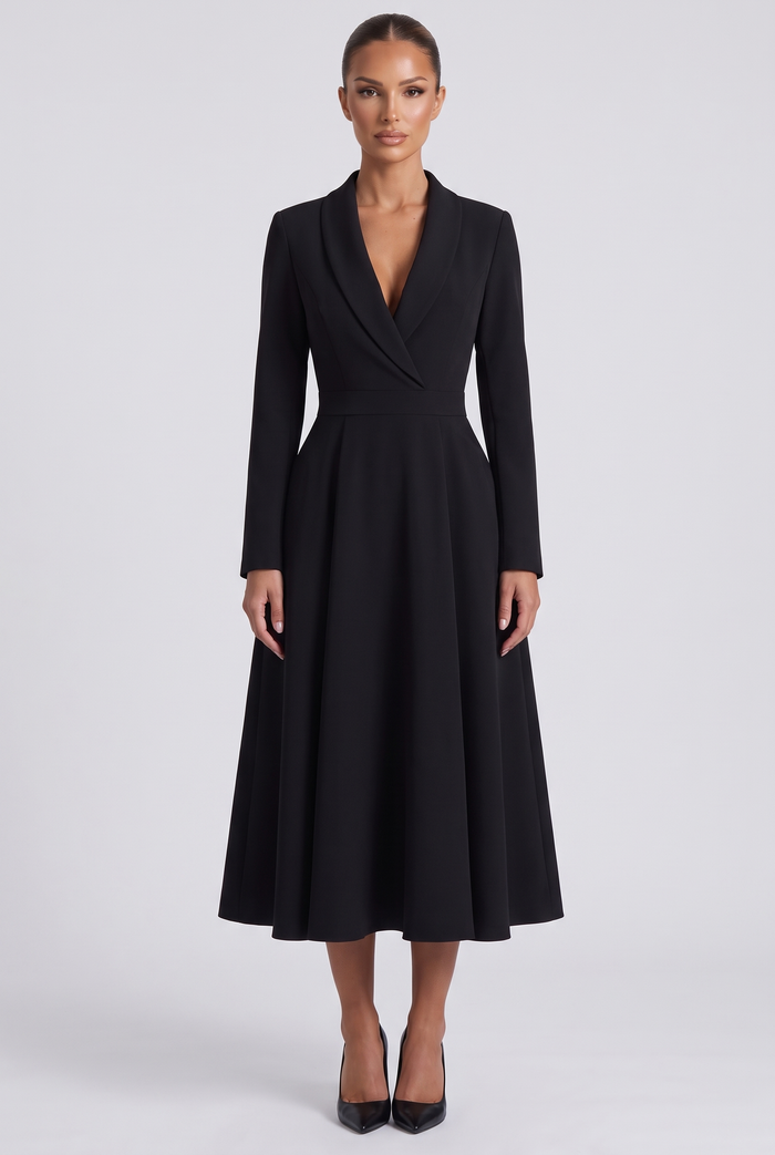 Constance Midi Dress - Black