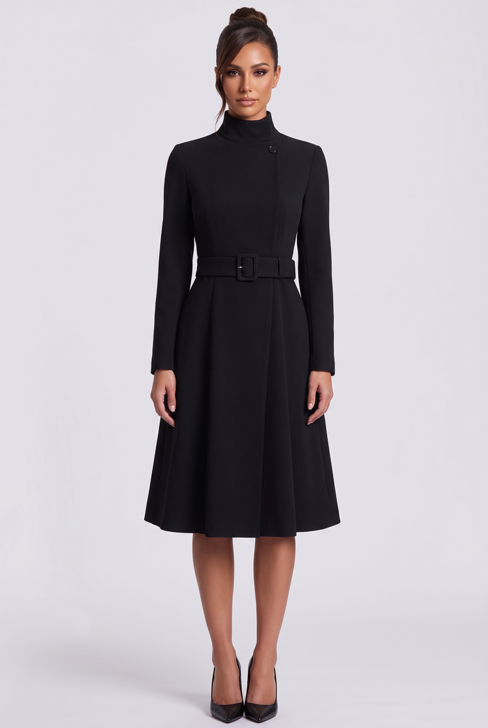 Colette Midi Dress - Black