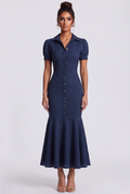 Delphine Midi Dress - Navy