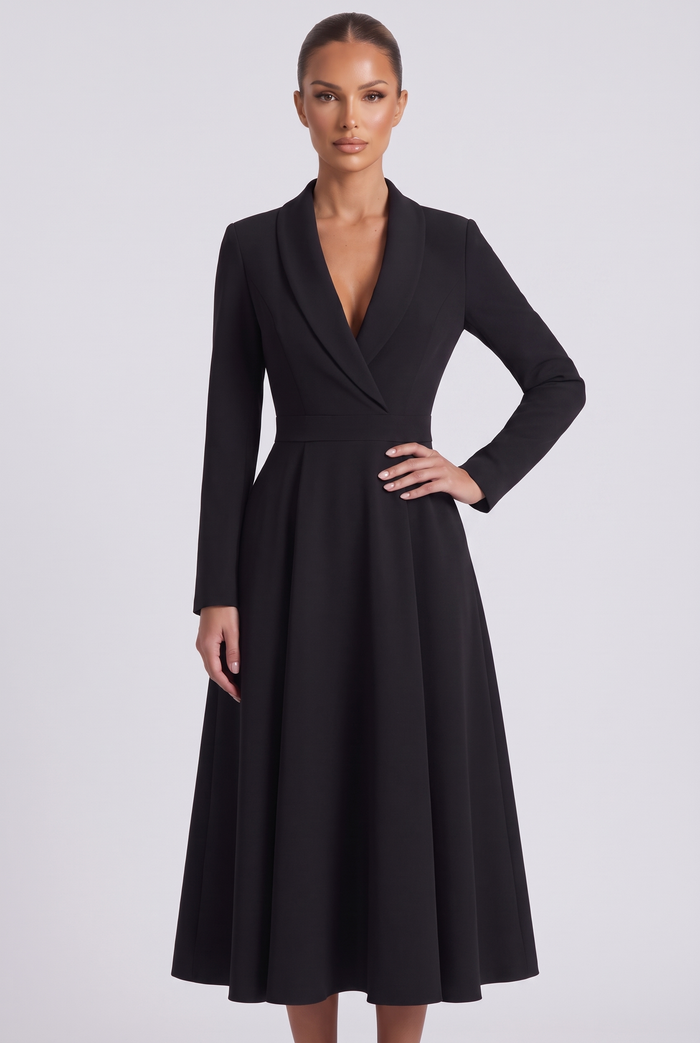 Constance Midi Dress - Black