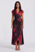 Isaure Midi Dress - Black Red