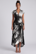 Isaure Midi Dress - Black White