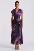 Isaure Midi Dress - Black Purple