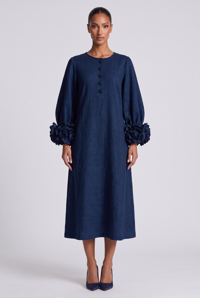 Roseline Midi Dress - Navy