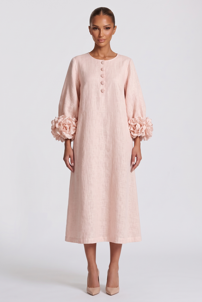 Roseline Midi Dress - Pink