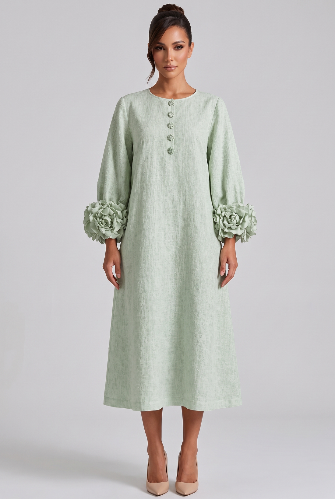 Roseline Midi Dress - Sage