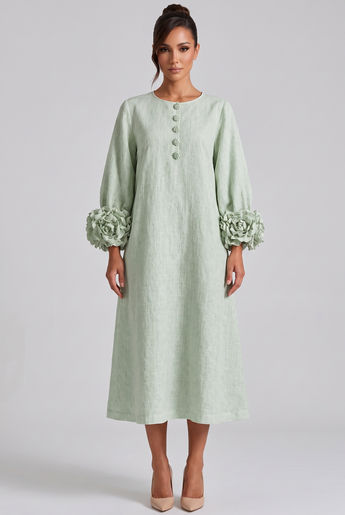 Roseline Midi Dress - Sage