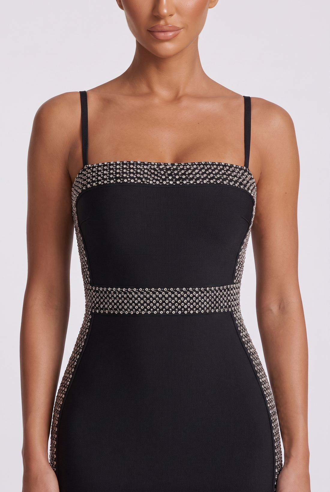 Lestie Midi Dress - Black Silver