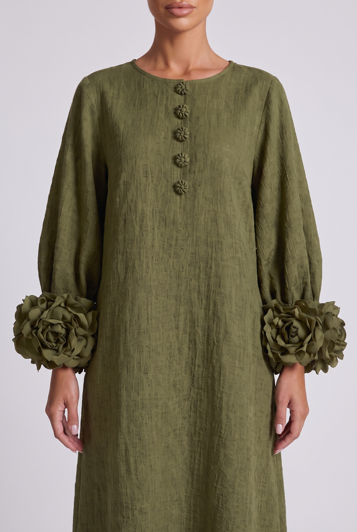 Roseline Midi Dress - Olive