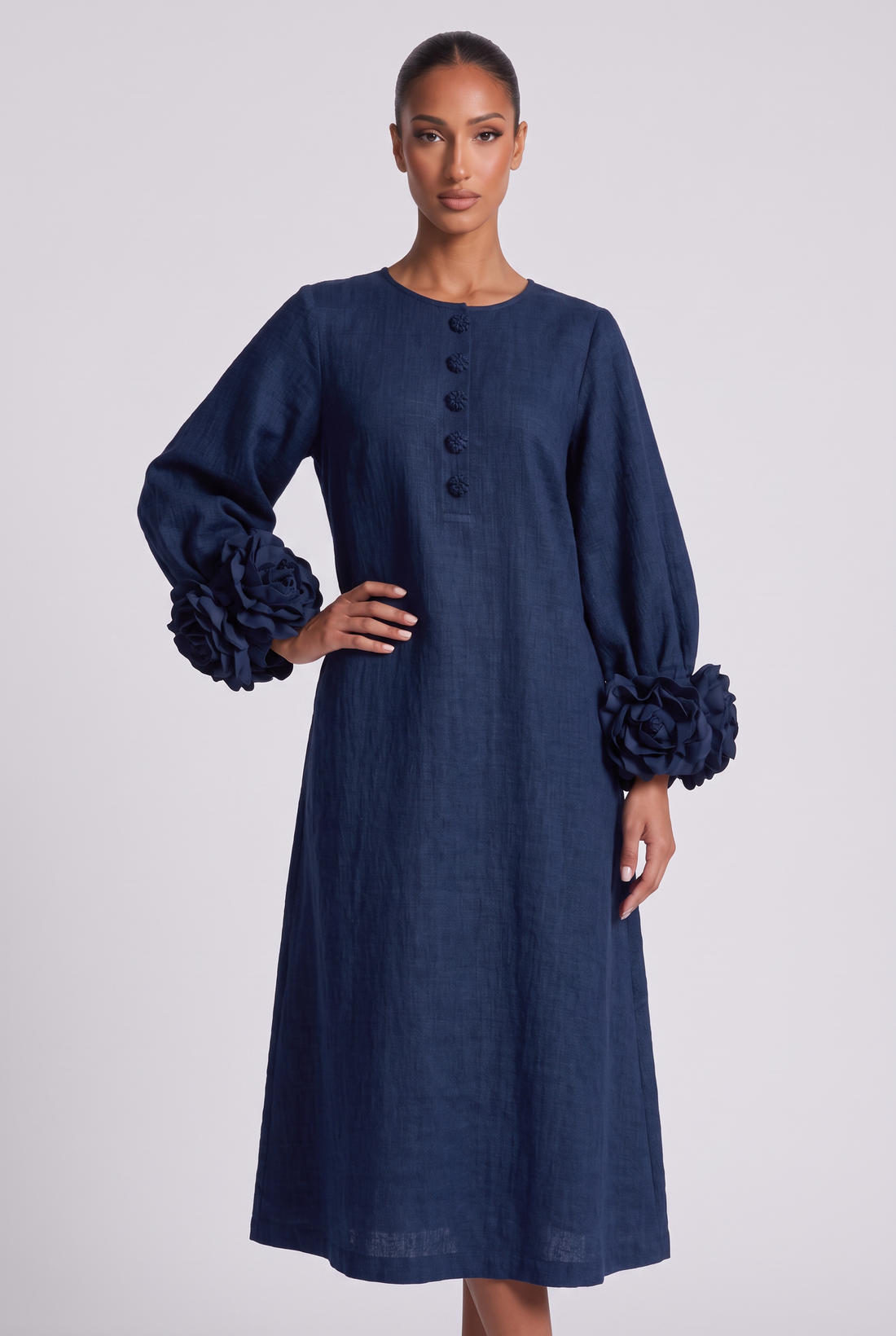 Roseline Midi Dress - Navy