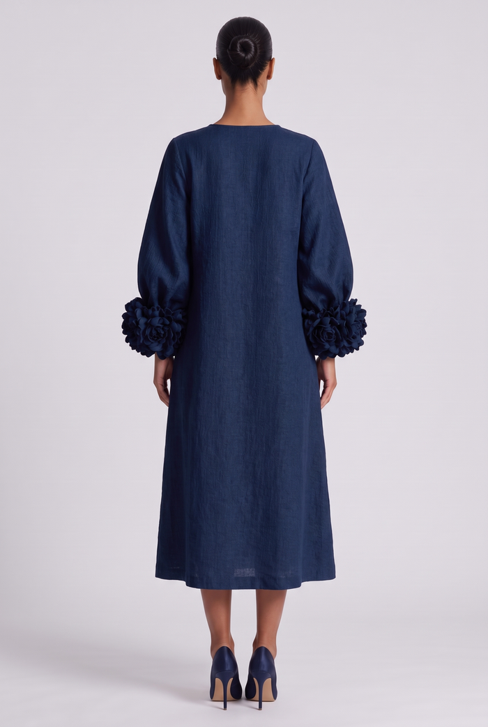 Roseline Midi Dress - Navy