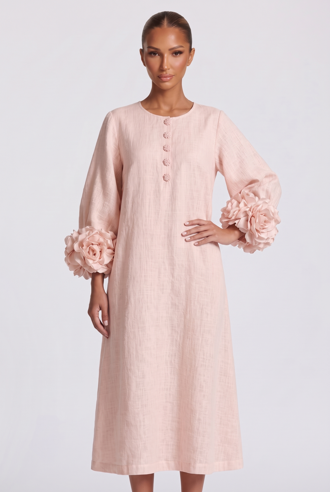Roseline Midi Dress - Pink