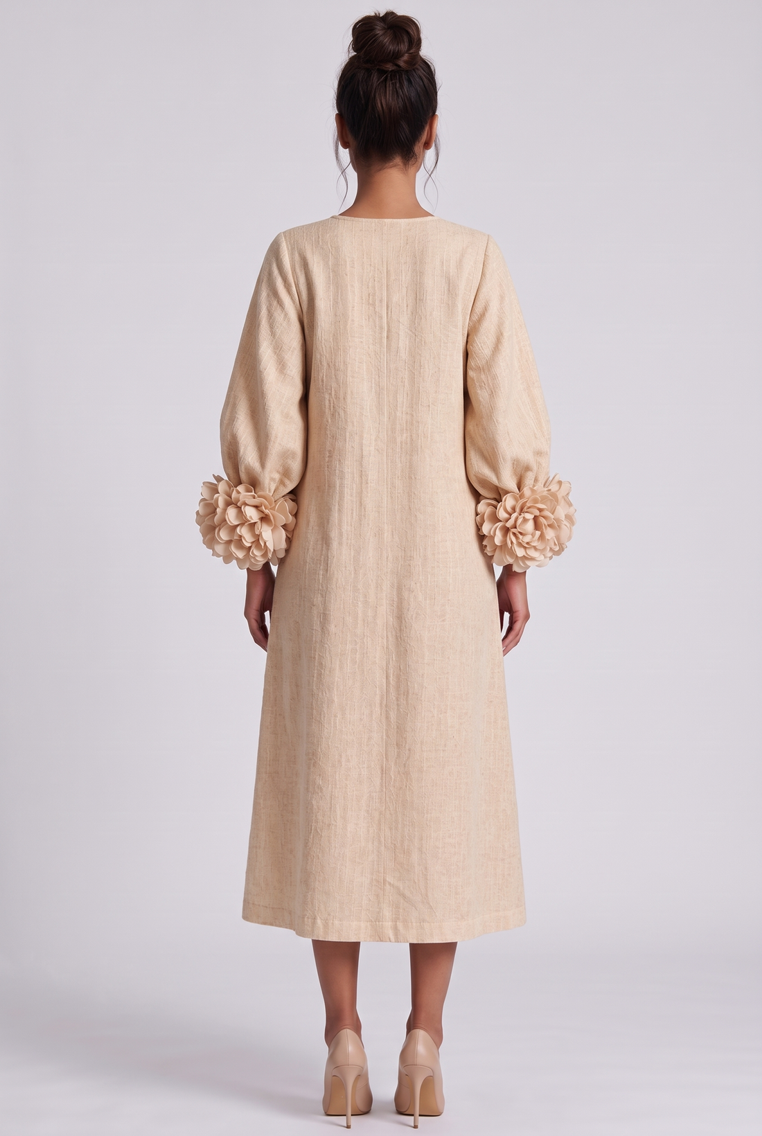 Roseline Midi Dress - Beige
