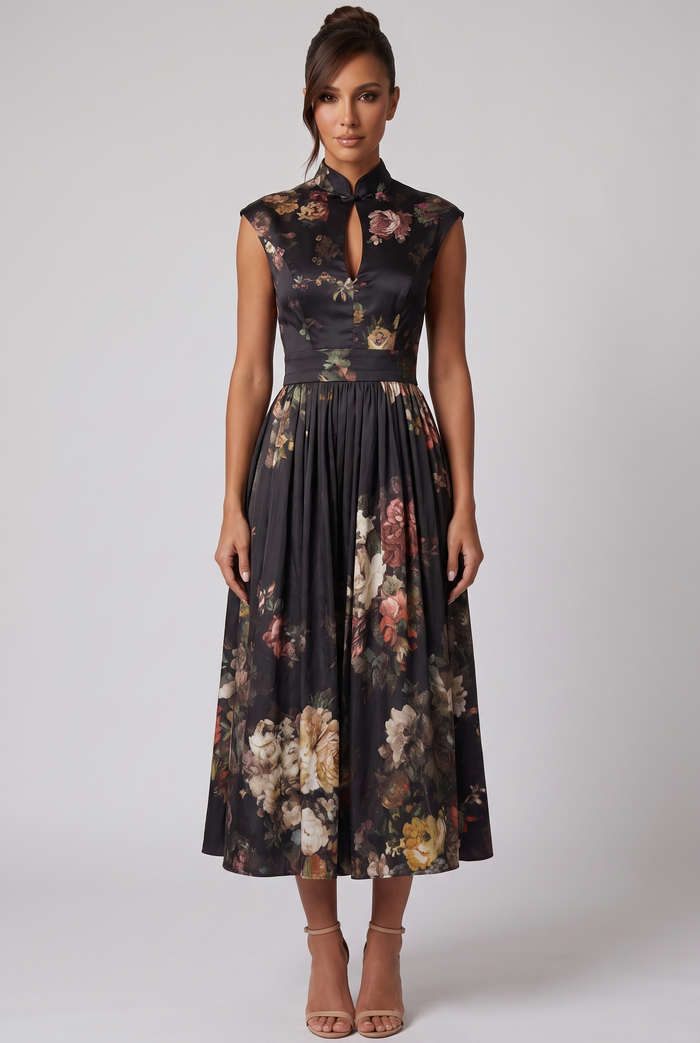 Victoire Midi Dress - Black