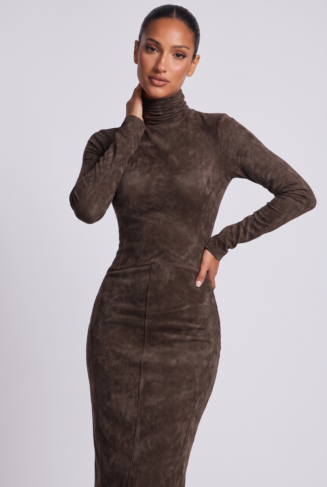 Suzanne Midi Dress - Coffee