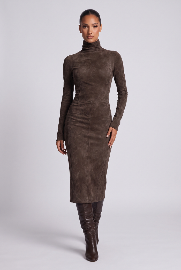 Suzanne Midi Dress - Coffee