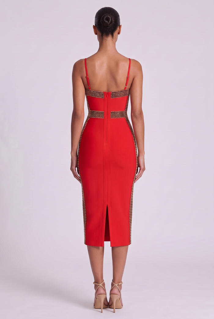 Lestie Midi Dress - Red