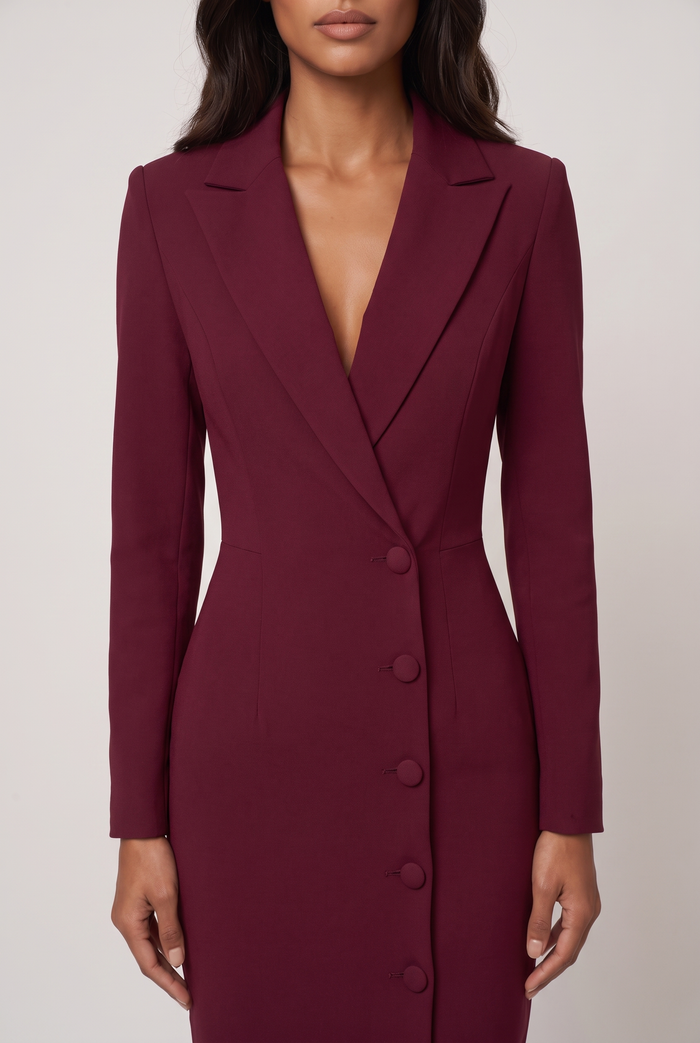 Blair Midi Dress - Burgundy
