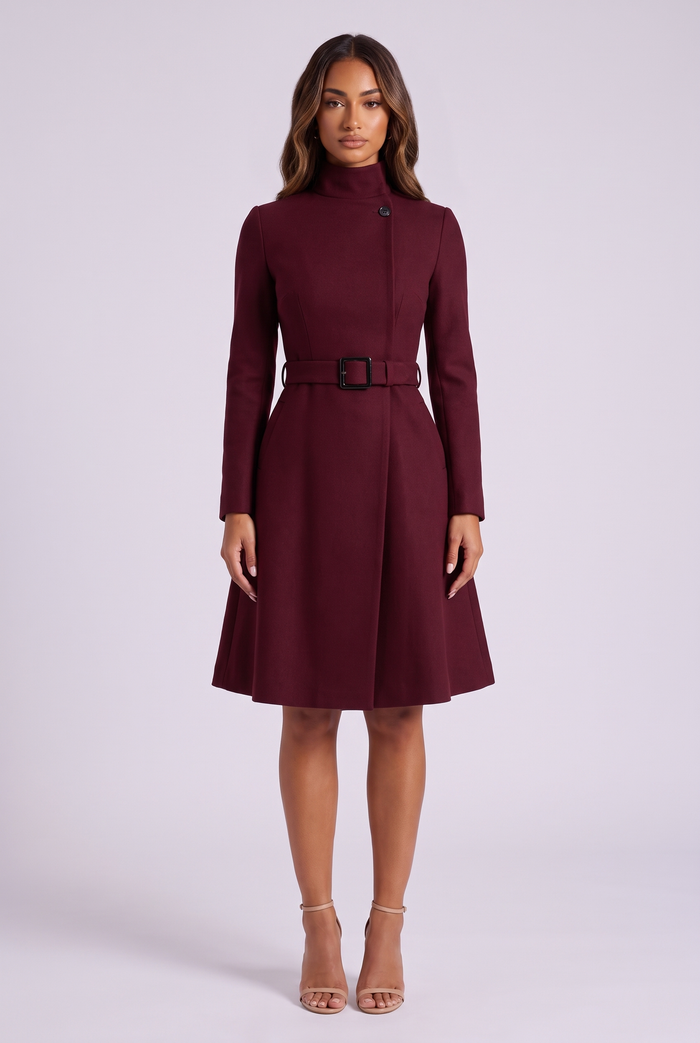 Colette Midi Dress - Burgundy
