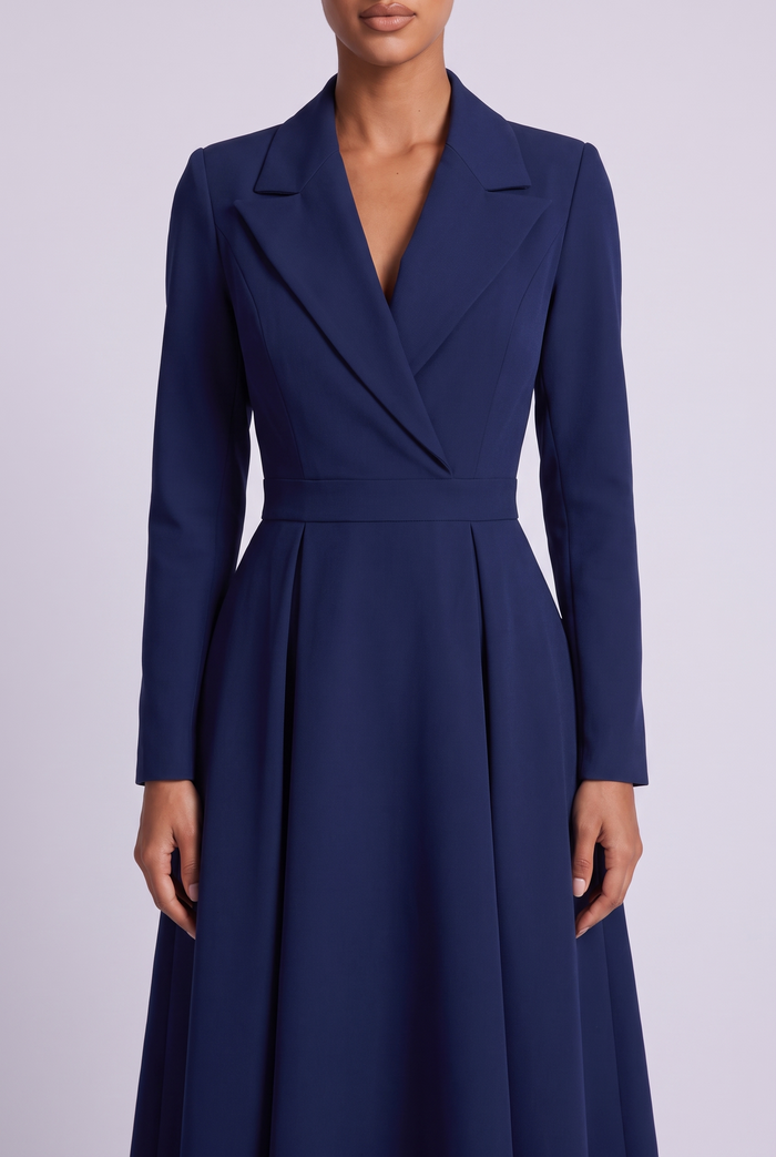 Constance Midi Dress - Navy