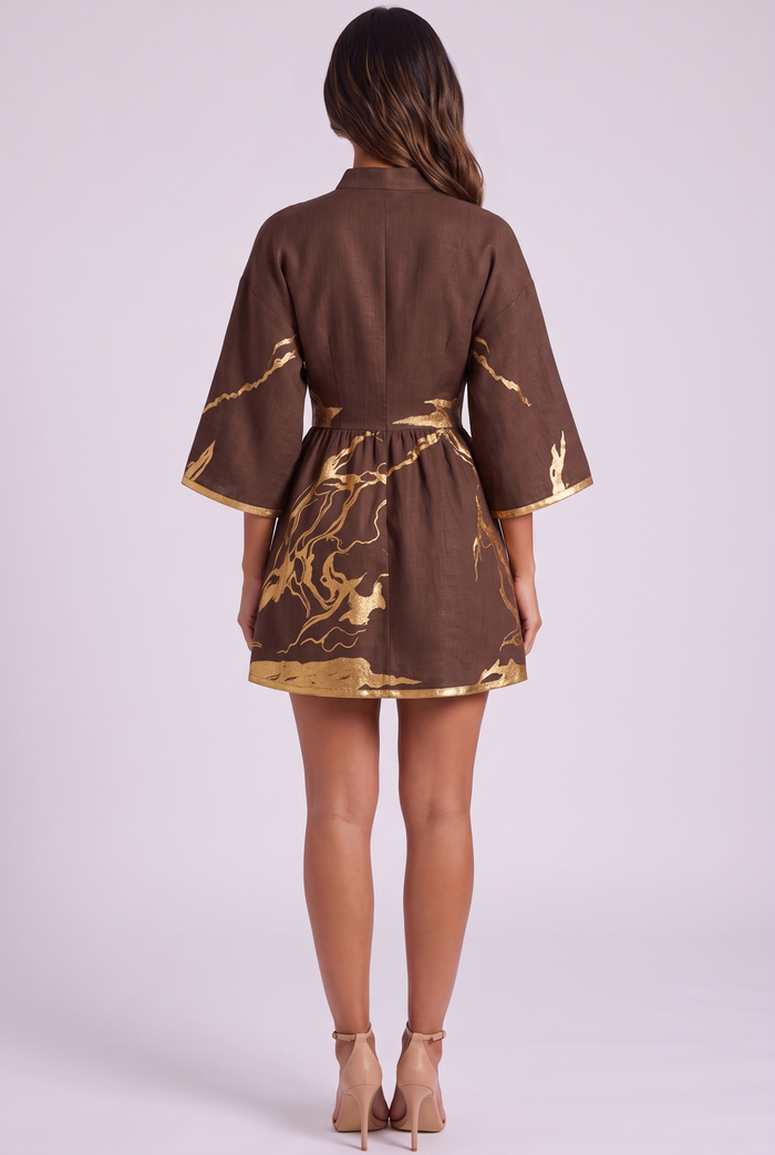 Giulia Mini Dress - Brown