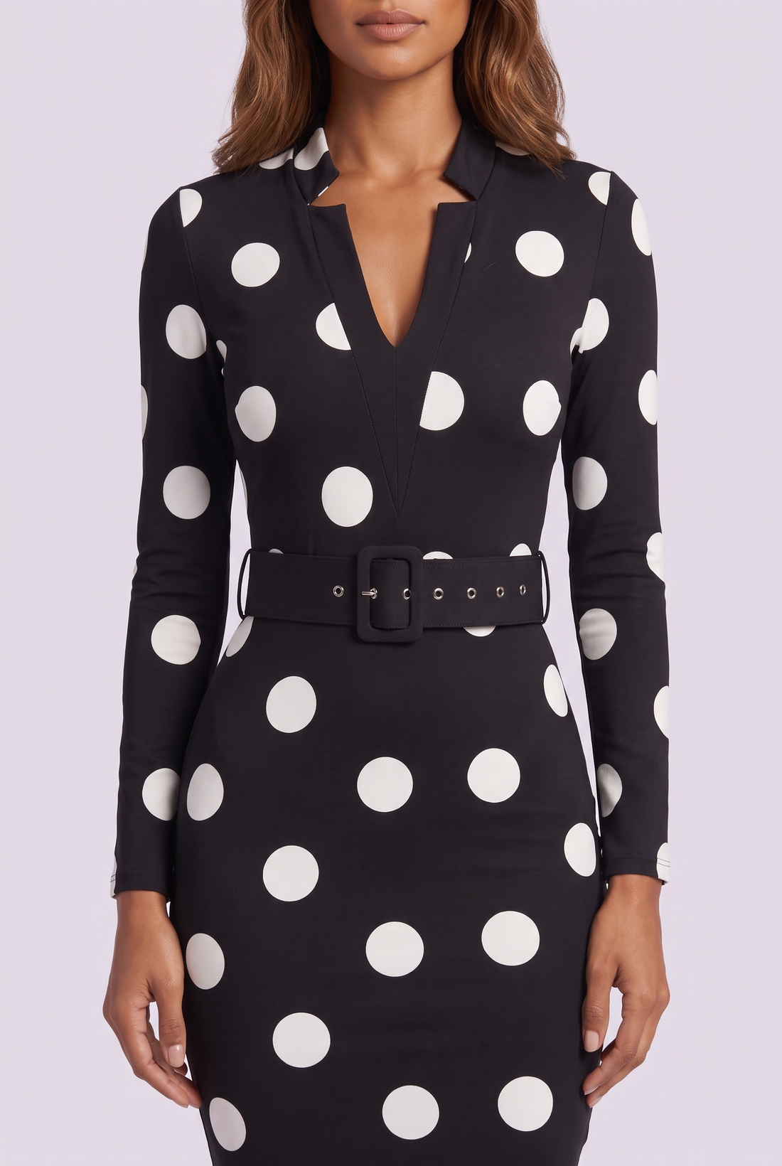 Jade Midi Dress - Black Polka Dot