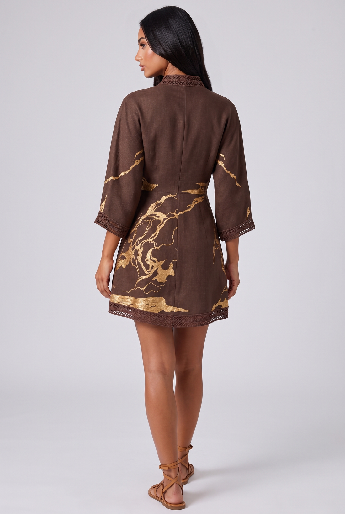 Giulia Mini Dress - Brown
