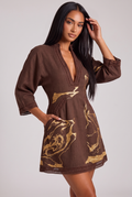 Giulia Mini Dress - Brown