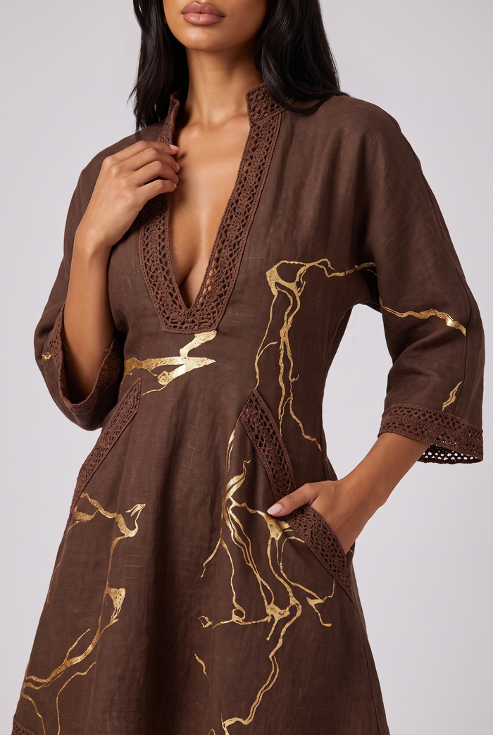 Giulia Mini Dress - Brown