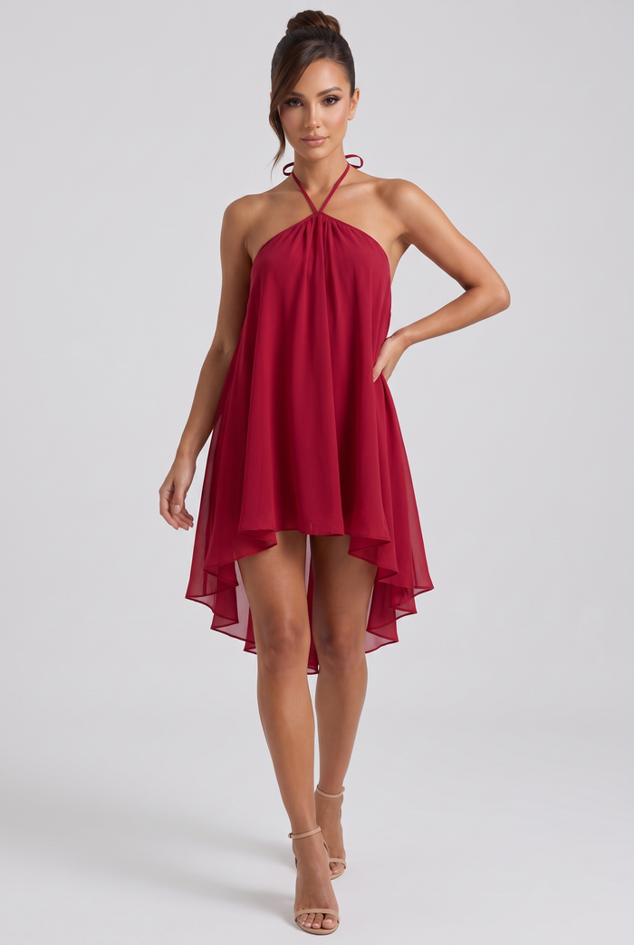 Nalia Mini Dress - Soft Red