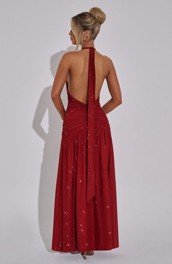 Melania Maxi Dress - Red Sequin