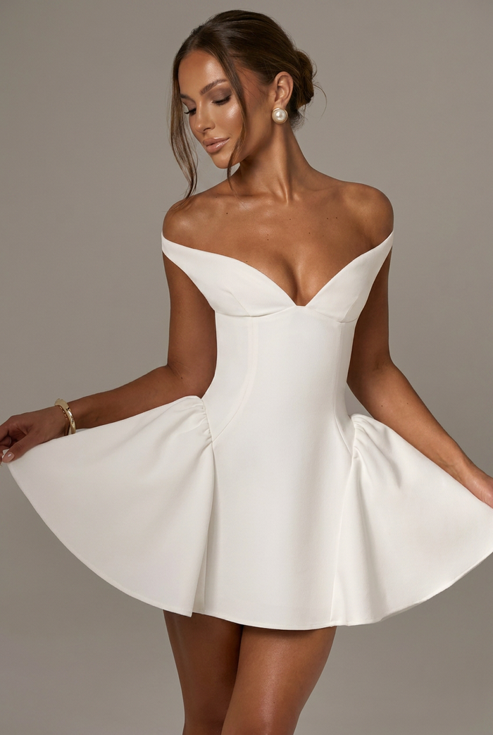 Robe Courte Marla - Ivoire