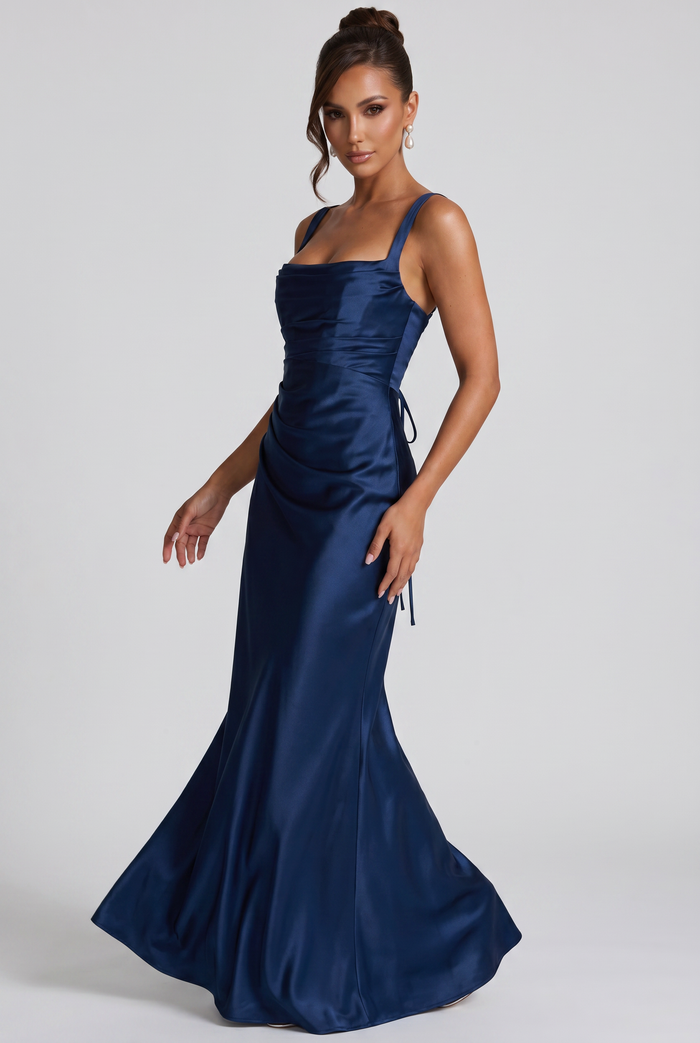 Robe Longue Calanthe - Bleu Marine