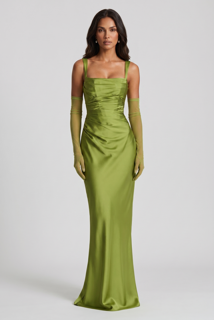Robe Longue Calanthe - Olive