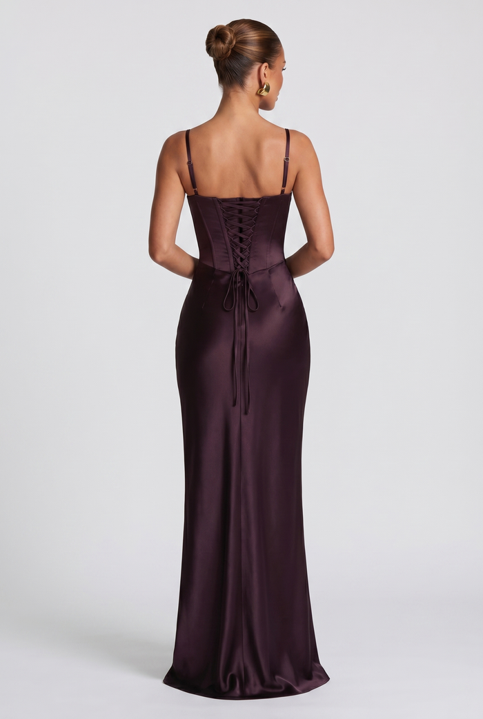 Robe Longue Calanthe - Prune
