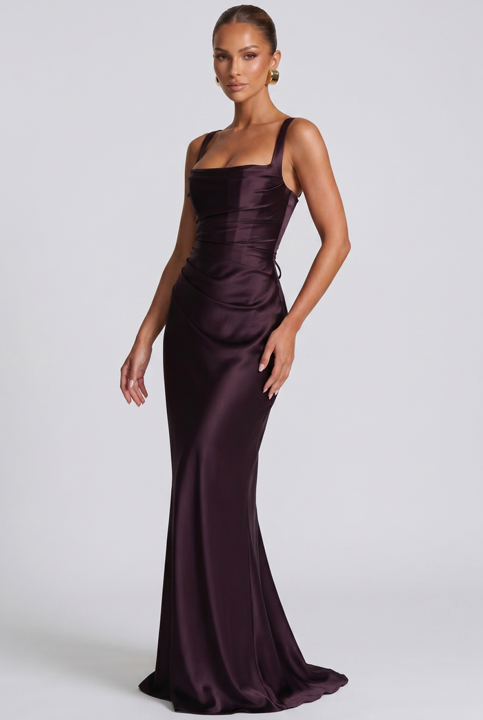 Robe Longue Calanthe - Prune