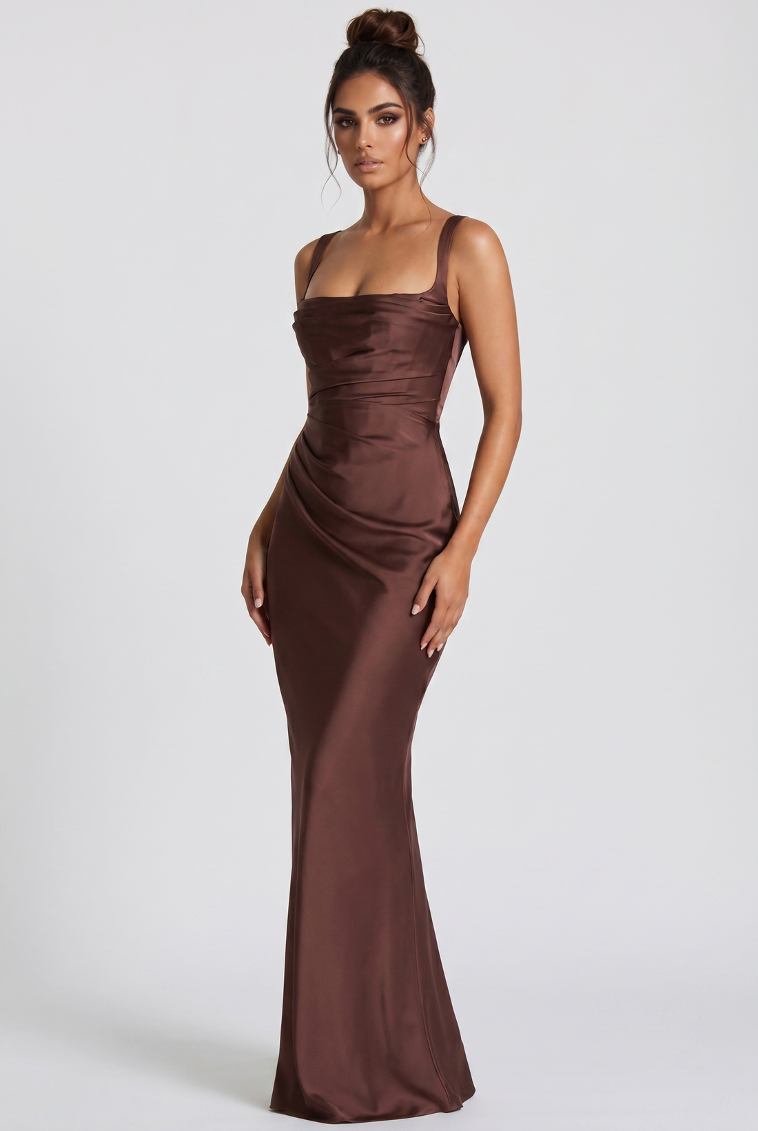 Robe Longue Calanthe - Prune Marron