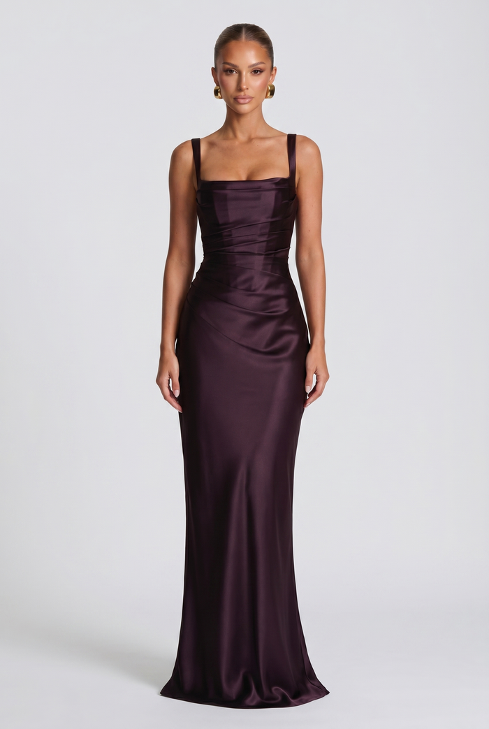 Robe Longue Calanthe - Prune